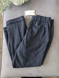 New Hush Eliz Ladies Slim Wool Blend Check Trousers Navy Blue Smart UK14 RRP£65 - Picture 1 of 15