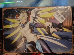 Cartel de juego Overwatch-Mercy estaño metal cartel de pared fan art 12x8 en decoración - Imagen 1 de 1