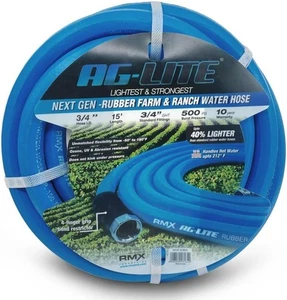 Manguera de agua AG-LITE AL3415 3/4" x 15' de goma para granjas y ranchos, liviana, 500 PSI, - Imagen 1 de 5