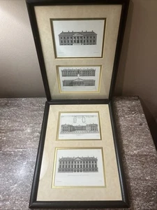 Jacobo Gibbs Framed Architectural Prints, Engraving Set Of 2 Original Numbered - Picture 1 of 24
