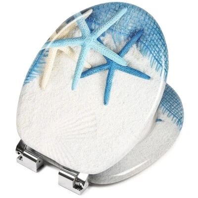 SEVICO Toilettensitz Toilettendeckel WC Sitz Klodeckel Absenkautomatik MDF Klobrille