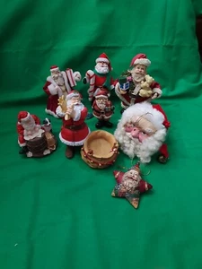 8 Santa Clause Lot Ornaments Candle Holder Statue - Bild 1 von 17