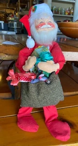 Vintage Annalee Christmas Santa 1966 17 inches w Gift Bag Poseable - Picture 1 of 6