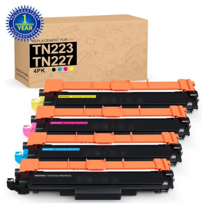 4PK High Yield For Brother TN227 TN223 Toner MFC-L3770CDW HL-L3270CDW L3290CDW - Image 1 of 4