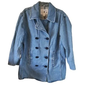 Lauren by Ralph Lauren Denim Pea Mantel Damen Größe 8 Jacke Ankerknöpfe - Bild 1 von 11