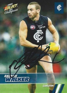 Signed 2008 CARLTON BLUES AFL Card ANDREW WALKER - Imagen 1 de 2