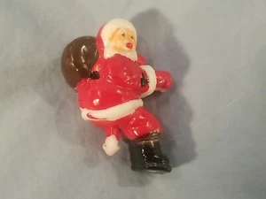Vintage Hard Plastic SANTA CLAUS Sitting Figure Figurine Christmas - Picture 1 of 2