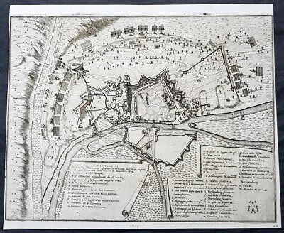 1675 Merian Antique Map Birds Eye View Siege of Szczecin, Stettin Poland in 1659 - Image 1 of 2