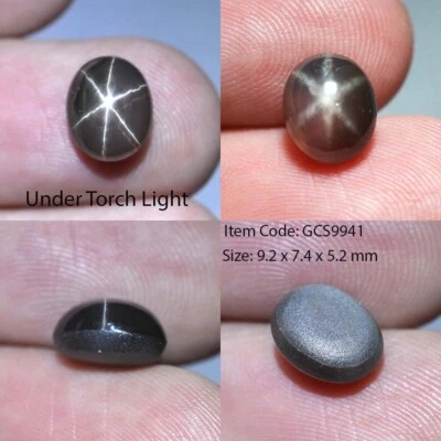 4 Ct 9.2x7.4 MM Green Purple Star Sapphire 6 Rays Lab Corundum VDO GCS9941 - Image 1 of 4