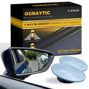 Angle mort miroir voiture fourgon vue latérale arrière remorquage moto réglage grand angle 2x - Photo 1 sur 9