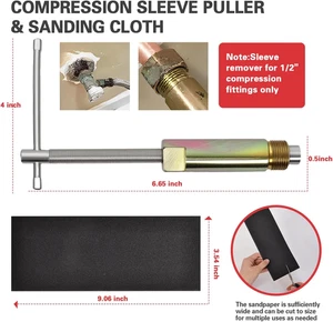 Kit 6 Pezzi Utensili Idraulici con Chiave di Arresto Angolare 1/2" Estrattore Manicotto a Compressione - Foto 1 di 7