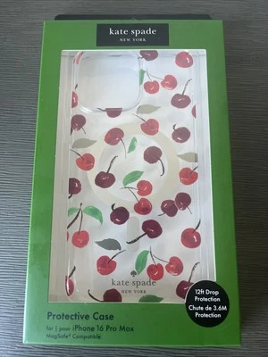 Kate Spade - Funda Protectora con Magsafe para iPhone 16 Pro Max Rojo Cereza Verde Foto 1 de 4