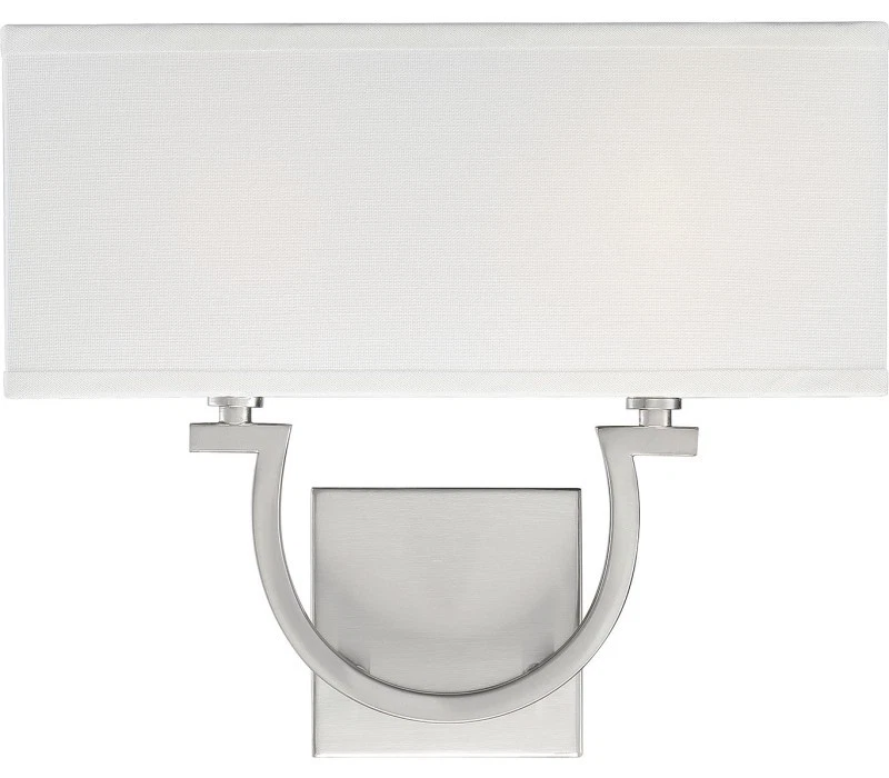 Aplique de pared Savoy House 9-998-2-SN Rhodes, 2 luces 120 vatios totales, níquel satinado Foto 1 de 1