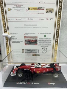 Sebastian Vettel Signed Ferrari SF16-H 2016 1/32 Scale + COA - Imagen 1 de 7