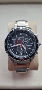 Citizen H500 Men's Eco-Drive Black Dial Date Chronograph Watch S.Steel Bracelet - Picture 1 of 3