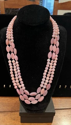 Шикарный смешанной формы розовый опал ожерелье родия над серебро - 18" - новый с Ярлыками - Изображение 1 из 4