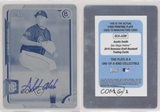 2015 Bowman Draft Chrome Pick Printing Plate Cyan 1/1 Austin Smith #BCA-ASM Auto