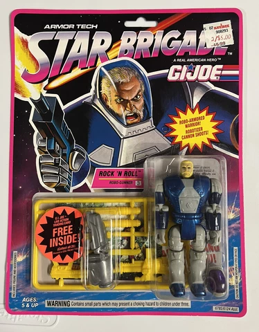 Vint 1993 3.75” Hasbro GI Joe Star Brigade Rock N Roll Figure 3 3/4” MOC NO UPC Cover