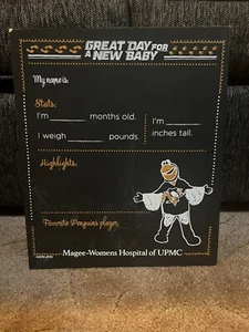 Pittsburgh Penguins Great Day For A New Baby UPMC Magee Wooden Sign 13 x 11 - Picture 1 of 7