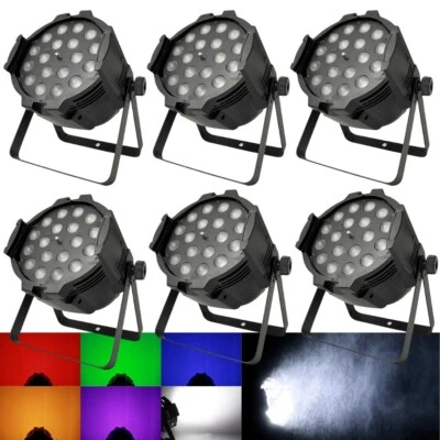 New Version 6pcs 18x6in1 RGBWA UV Led Zoom Par Light Stage Party Lighting - Image 1 of 4