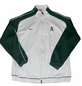 Vintage Team Nike Fit Dry Oakland Athletics MLB Baseball Full Zip Sweatshirt L - Picture 1 of 6