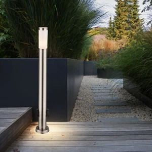 Außen Steh Stand Edelstahl Lampe Strom Verteiler Steckdose Garten Leuchte Hof - Bild 1 von 12