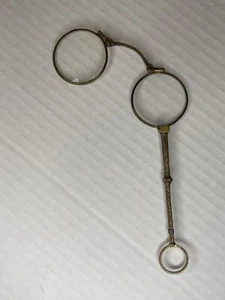 Antique Bronze Lorgnette Opera Magnifier Folding Glasses Handle - Picture 1 of 7