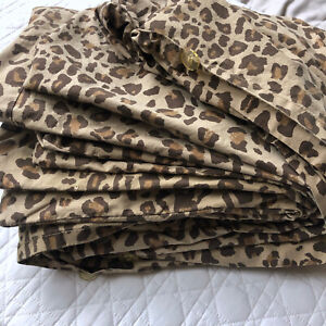 King POTTERY BARN Leopard Cheetah Animal Print Cotton Duvet Cover