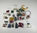 Beads Jewelry Making Supplies 1 Lb Faceted Glass Beads Clasps Etc    A270