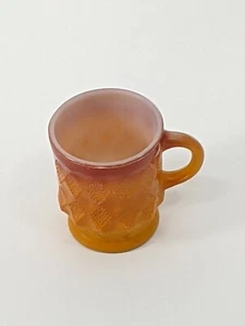 Vintage Anchor Hocking Fire King Kimberly Red Mug Milk Glass Diamond MCM 2 - Picture 1 of 3