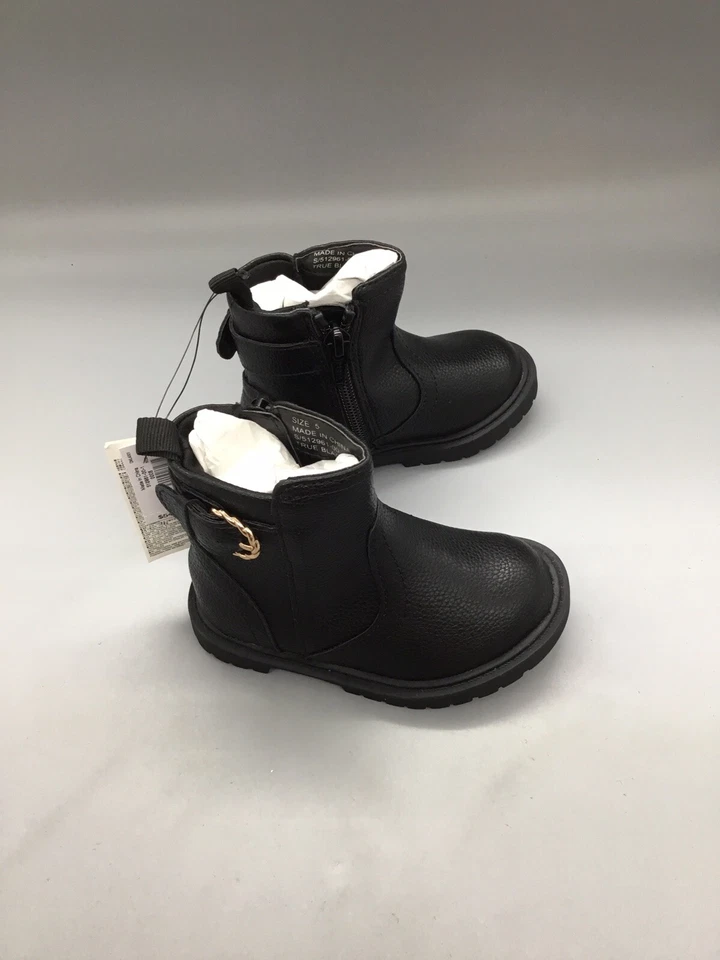 Nuevas botas de moto negras Baby Gap para niñas pequeñas talla 5 Foto 1 de 1