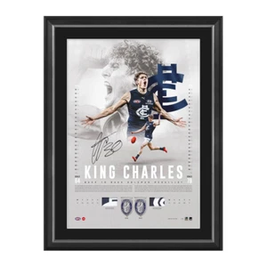 Charlie Curnow 2023 Coleman Medal Carlton Official AFL Signed Lithograph Framed - Picture 1 of 1