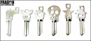 Stat Schlüssel Rohling Haus Haus Stern Totenkopf Herz Schmetterling Pistole Schlage Kwikset Unikat - Bild 1 von 1