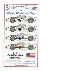1/24 Ford Mk II Daytona 1966 24-Hour Race Starfighters Decals Watersliding 2410 - Bild 1 von 3
