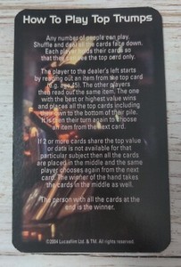 How To Play Top Trumps? Star Wars Episodes IV-VI 2004  Specials Single Card 