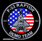 USAF-F-22-RAPTOR -DEMO TEAM- Langley AFB, VA- ORIGINAL AIR FORCE BLACK VEL PATCH