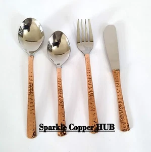 Pure Copper Stainless Steel Home Kitchen Tableware Hotel Restaurant Cutlery Set - Picture 1 of 8
