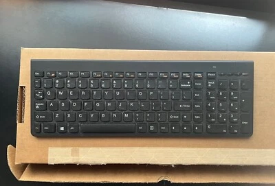 Lenovo SK-8861 Ultraslim PC BLACK Wireless Keyboard - RECEIVER INCLUDED! - Image 1 of 4