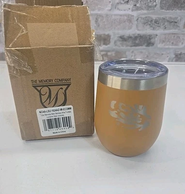  Copo de vinho NCAA LSU Louisiana Tigers logotipo aço inoxidável isolado 12 oz - Imagem 1 de 4