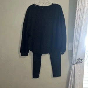 SHEIN Curve 3XL Gray Sweater & Pants Set Charcoal Stretchy 2-pcs Set - Picture 1 of 9
