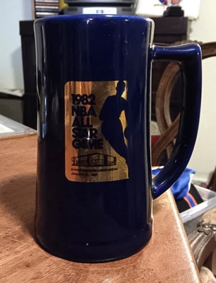 Taza Tankard Stein vintage 1982 NBA Baloncesto All Star Game Cerámica azul 7" Foto 1 de 3