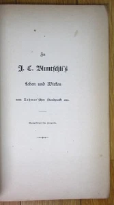 1882 Zu J. C. Bluntschli Leben und Wirken vom Rohmerschen Standpunkt Schulthess - Imagen 1 de 1