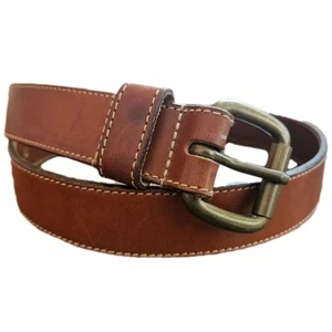 Struktur Braun Genäht Italienischer Ledergürtel Herren 34 Made in England Robust - Bild 1 von 7