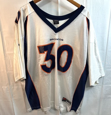 Camiseta deportiva vintage Nike Team NFL Denver Broncos Terrel Davis #30 blanca azul para hombre XL Foto 1 de 4