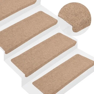 Stair Mats Carpet Tread Step Rug Self-adhesive 15 pcs Beige vidaXL - Picture 1 of 9