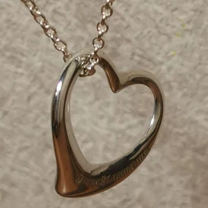TIFFANY & Co Elsa Peretti Open Heart 22mm Sterling Silver 925 Necklace Pendant - Picture 1 of 24