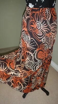 Windsmoor Orange& Brown 100% Silk Skirt  - Size 14 UK  - Image 1 of 4
