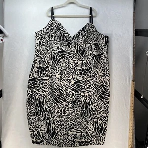 Sergio Hudson x Target Plus Gr. 2X schwarz/weiß Animal Print Bustier Kleid NEU - Bild 1 von 9