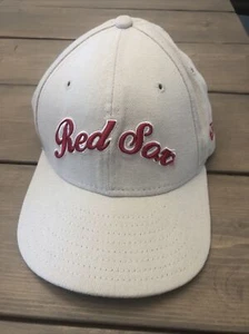 Red Sox New Era 90s Ball Cap Hat Vintage Cream Adjustable - Picture 1 of 10