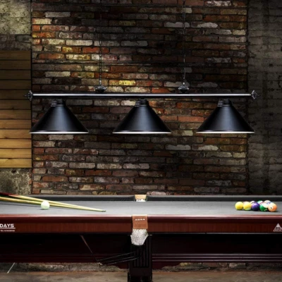 Luz de mesa de billar de 3 luces, lámpara colgante de isla de cocina retro vintage con mate  Foto 1 de 4